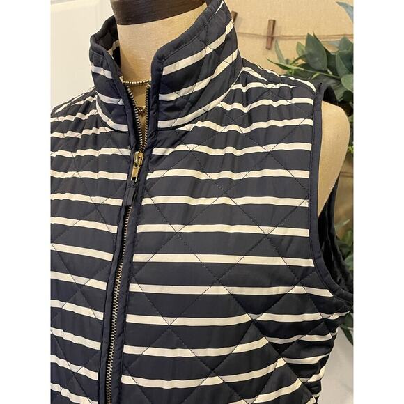 The Savile Row Co. London Navy Stripe Quilted Vest Jacket Top M - Picture 2 of 10